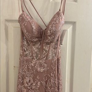 Elegant Pink Sequin Dress